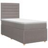 vidaXL Boxspringbett mit Matratze mit Kopfteil Taupe 90 x 190 cm Stoff