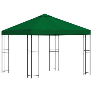 vidaXL Pavillon 3 x 3 m Gr&uuml;n Polyester und Stahl 190 gsm