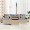 vidaXL Garten-Sofa-Set mit Speicher 5 pcs Beige Poly Rattan