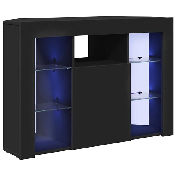 vidaXL Eck-LED-TV-Schrank Schwarz 100x40x68cm Holzwerkstoff