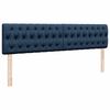 vidaXL Ottoman-Bett mit Matratzen & LEDs Blau 200x200 cm Stoff