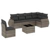 vidaXL 7-tlg. Garten-Sofagarnitur mit Kissen Grau Poly Rattan