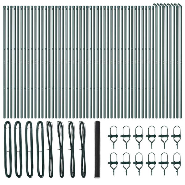 vidaXL Zaunpfosten Grau 100 x 1,5 m (36 mm Maschenweite) Stahl und PVC