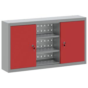 vidaXL Werkzeugschrank mit Regal Rot und Grau 100 x 20 x 55 cm