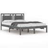 vidaXL Massivholzbett Grau 150x200 cm