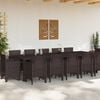 vidaXL Garten Esszimmer Set mit Kissen 13 pcs Braun und Anthrazit