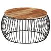 vidaXL Couchtisch &Oslash;68 cm Massivholz Akazie