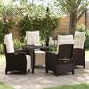 vidaXL Garten Essgruppe mit Kissen 5 pcs Braun Poly-Rattan