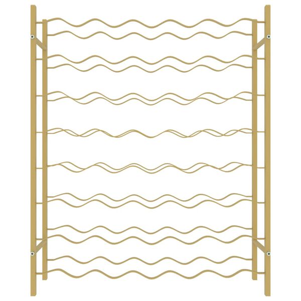 vidaXL Weinregal f&uuml;r 48 Flaschen Golden Metall