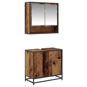 vidaXL Badezimmerm&ouml;bel-Set 2 stk. Altholz 65 x 33 x 60 cm