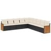 vidaXL 9-tlg. Garten-Sofagarnitur mit Kissen Schwarz Poly Rattan