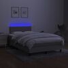 vidaXL Boxspringbett mit Matratze & LED Hellgrau 120x190 cm Stoff