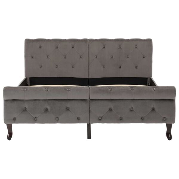 vidaXL Bettgestell Grau Samt 140 x 200 cm