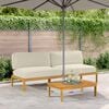 vidaXL Sofa Set mit Kissen Uni 2 pcs Creme Massivholz Akazie