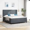 vidaXL Boxspringbett mit Matratze Dunkelgrau 180 x 200 cm Samt