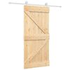 vidaXL Schiebet&uuml;r 95 x 210 cm Massivkiefer (Unbehandelt)