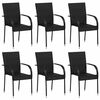 vidaXL Stapelbare Gartenst&uuml;hle 6 Stk. Poly Rattan Schwarz
