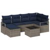 vidaXL Sofa Set mit Kissen 7 pcs Grau Poly Rattan