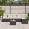 vidaXL Gartensofa-set mit Kissen 7 pcs Braun und Creme Poly-Rattan