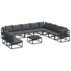 vidaXL Gartensofa-set 11 Stk. Schwarz Aluminium