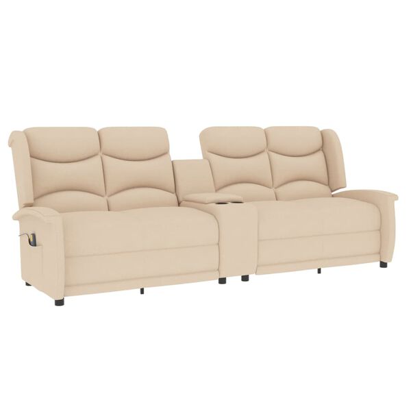 vidaXL 4-Sitzer Massagesessel mit Getränkehalter Creme