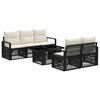 vidaXL Gartensofa-set 6 stk. Schwarz und Cremewei&szlig; Poly-Rattan