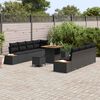 vidaXL Gartensofa-set mit Kissen 11 pcs Schwarz Poly Rattan