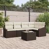 vidaXL Sofa Set mit Kissen 6 pcs Braun und Creme Poly-Rattan