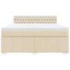 vidaXL Boxspringbett mit Matratze Creme 180x200 cm Stoff