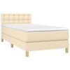 vidaXL Boxspringbett mit Matratze & LED Creme 80x200 cm Stoff