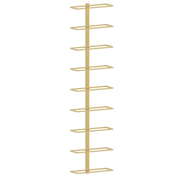 vidaXL Wand-Weinregal f&uuml;r 9 Flaschen Golden Eisen