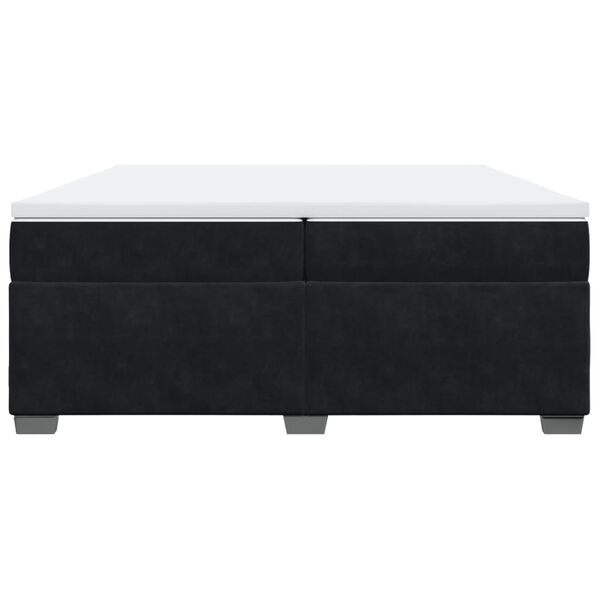 vidaXL Boxspringbett mit Matratze Schwarz 200x200 cm Samt