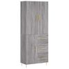 vidaXL Highboard Grau Sonoma 69,5x34x180 cm Holzwerkstoff