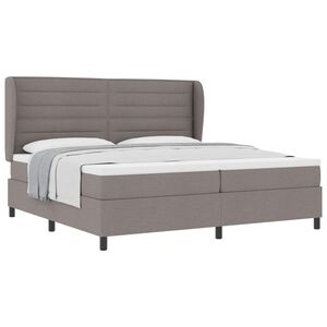 vidaXL Boxspringbett mit Matratze Taupe 200 x 200 cm Stoff