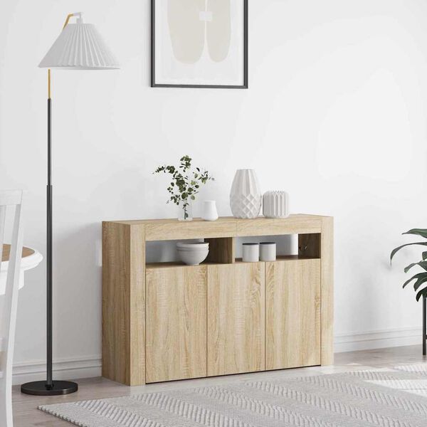 vidaXL Sideboard Sonoma-Eiche 116 x 30 x 75 cm Holzwerkstoff