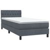 vidaXL Boxspringbett mit Matratze & LED Dunkelgrau 80x210 cm Samt