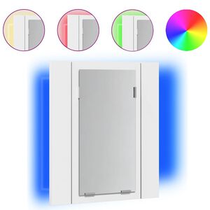 vidaXL LED-Bad-Spiegelschrank Wei&szlig; 40x12x45 cm Acryl