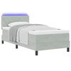 vidaXL LED Boxspringbett mit Matratze Hellgrau 100 x 200 cm Samt