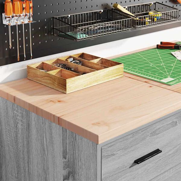 vidaXL Garagen-Aufbewahrungsschrank Grau Sonoma Massivholz Kiefer