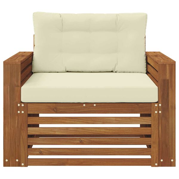 vidaXL Outdoor-Sofagarnitur Massives Akazienholz und Polyester Natur