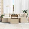 vidaXL Garten-Sofa-Set mit Speicher 7 pcs Beige Poly Rattan