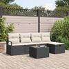 vidaXL Sofa Set mit Kissen 6 pcs Schwarz und Creme Poly-Rattan