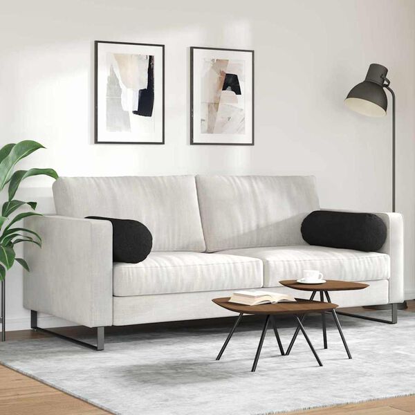 vidaXL Bolsterkissen 2 Stück Schwarz Ø 25 x 70 cm Stoff