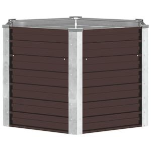vidaXL Garten-Hochbeet Braun 129 x 129 x 77 cm Verzinkter Stahl