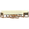 vidaXL Outdoor-Sofagarnitur mit Kissen 6 pcs Natur und Creme