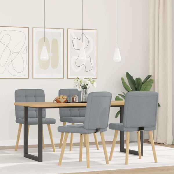 vidaXL Esszimmerstühle 4 Stk. Hellgrau Stoff