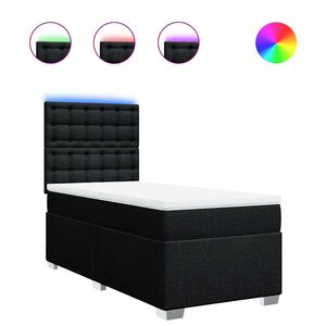 vidaXL Boxspringbett mit Matratze Schwarz 80x200 cm Stoff