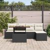vidaXL Garten-Sofa-Set mit Speicher 6 pcs Schwarz Poly Rattan