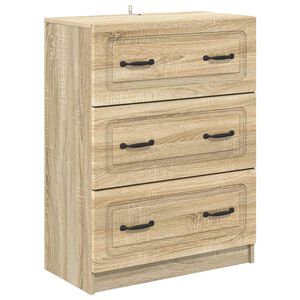 vidaXL Schubladenschrank Sonoma-Eiche 66 x 34,5 x 87 cm Holzwerkstoff