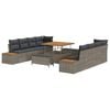 vidaXL Gartensofa-set mit Kissen 11 pcs Grau